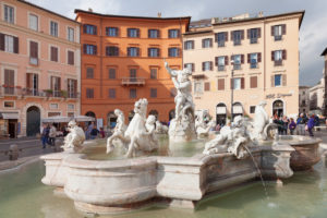 Neptune Fountain, Fontana del Nettuno, Piazza Navona, Rome, Lazio, Italy Neptune Fountain, Fontana del Nettuno, Piazza Navona, Rome, Lazio, Italy